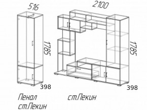 Гостиная Пекин с пеналом Ясень Шимо в Чесме - chesma.magazinmebel.ru | фото - изображение 2