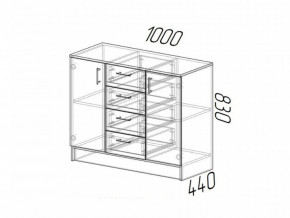 Комод К1000-2Д ЛДСП венге-лоредо в Чесме - chesma.magazinmebel.ru | фото - изображение 2