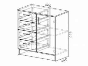 Комод К800-1Д ЛДСП венге-лоредо в Чесме - chesma.magazinmebel.ru | фото - изображение 2