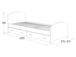 Кровать-6 одинарная с 2-мя ящиками 800*2000 млечный дуб в Чесме - chesma.magazinmebel.ru | фото - изображение 2