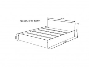 Кровать Мори КРМ1600.1 графит в Чесме - chesma.magazinmebel.ru | фото - изображение 2