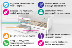 Кровать-тахта Svogen мягкая с ящиками и бортиком с фото белый/барашки в Чесме - chesma.magazinmebel.ru | фото - изображение 2