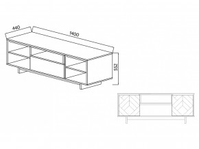 Тумба для ТВА Moderno-1400 Ф2 в Чесме - chesma.magazinmebel.ru | фото - изображение 4